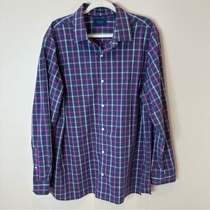 Fairlane Casual Plaid Men's button up Shirt - Blue and Pink